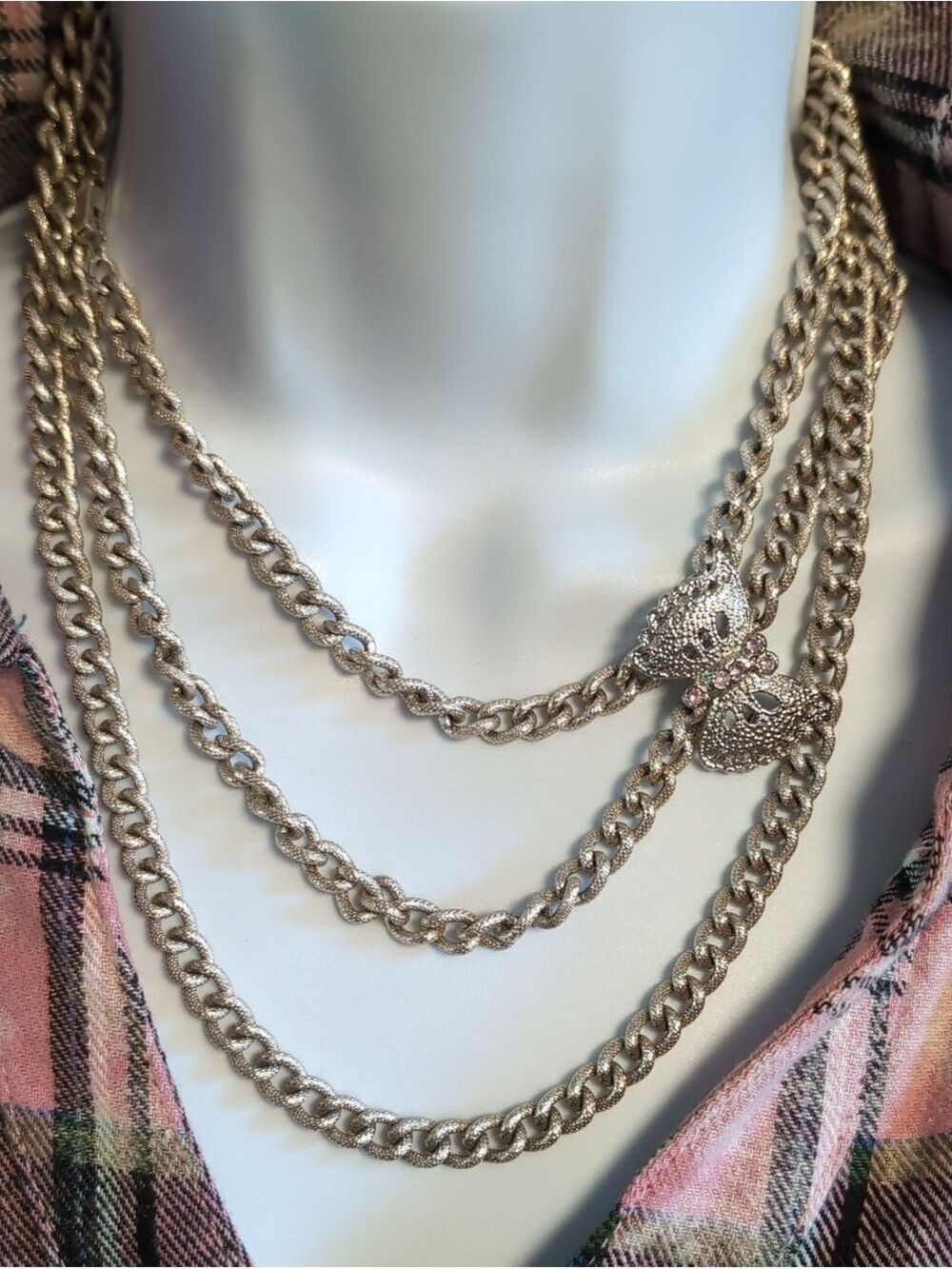 Germany Stamped Textured Chain Necklace